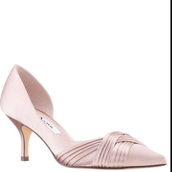 BLAKELY PEARL ROSE SATIN MID-HEEL PUMPS - Picture 2 of 4